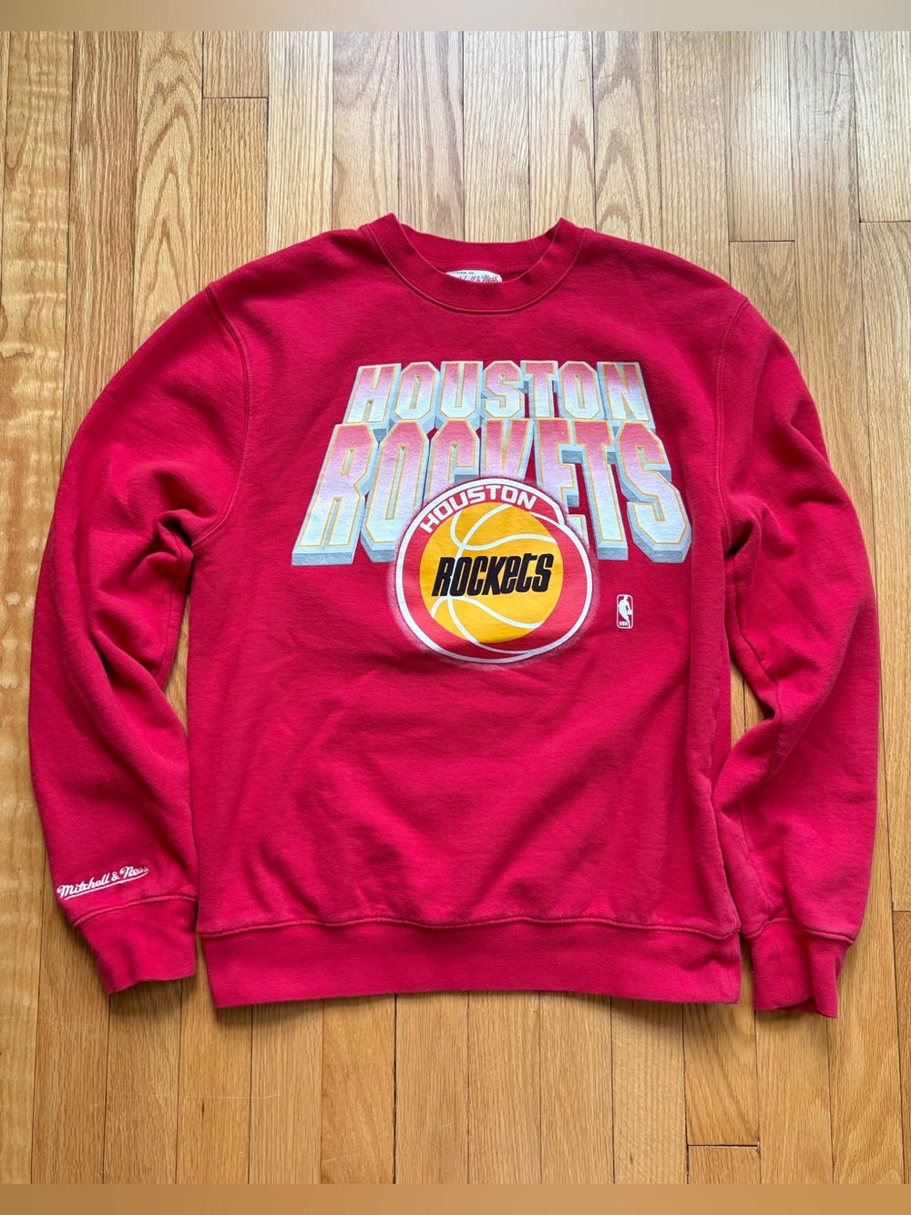 Houston Rockets Mitchell & Ness Men’s Crewneck Sweatshirt Medium Red